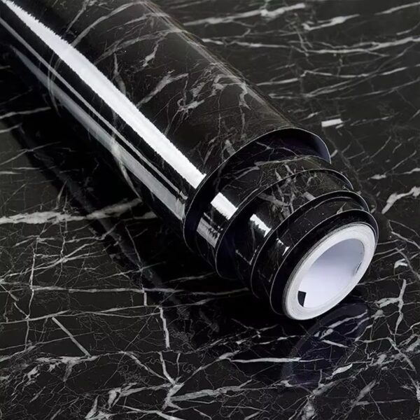 WYC Luxury black modern design Moisture-proof Pvc self-adhesive marble decor best-selling wallpaper roll
