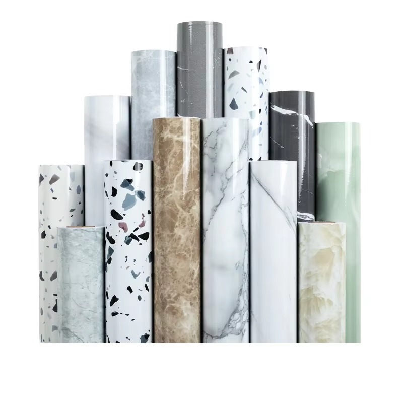 WYC PVC Marble Wallpaper Self-Adhesive Oil-Proof for Kitchen/Bathroom Waterproof Peel & Stick