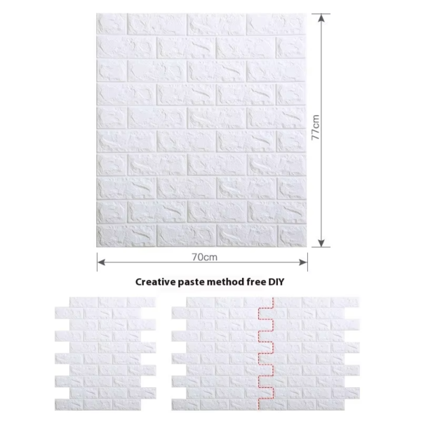 Self Adhesive 3D Foam Stereo Wall Stickers Anti-Collision Waterproof Moisture-Proof Peel Stick Brick Wallpaper--Wayon Panel