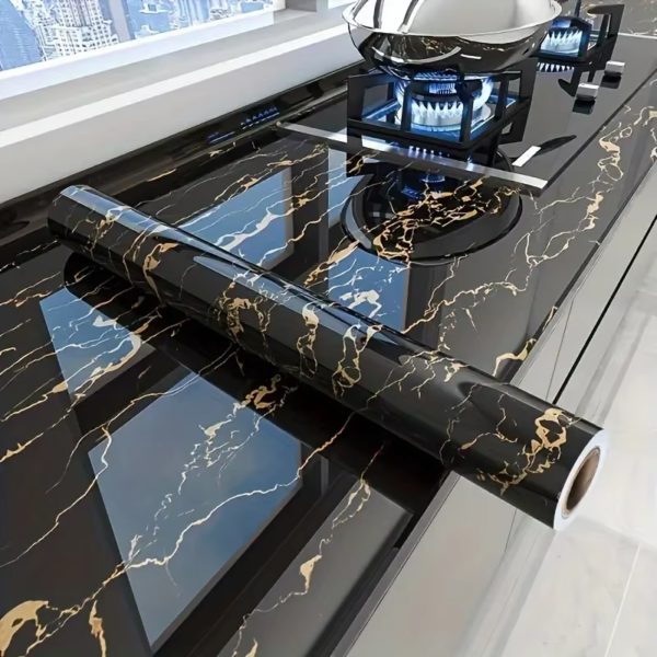 WYC Self-Adhesive Waterproof Wallpaper Roll, Heat-Resistant Kitchen Wall Panel Covering Easy Peel & Stick Vinyl Film