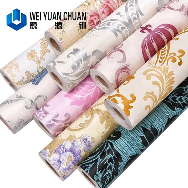 WYC Nordic High Quality Self-adhesive PVC Wallpaper Floral Design Waterproof Retro Wallpaper