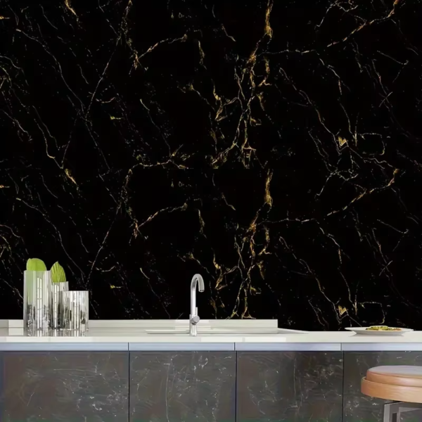 WYC Self-Adhesive Waterproof Wallpaper Roll, Heat-Resistant Kitchen Wall Panel Covering Easy Peel & Stick Vinyl Film - Image 2