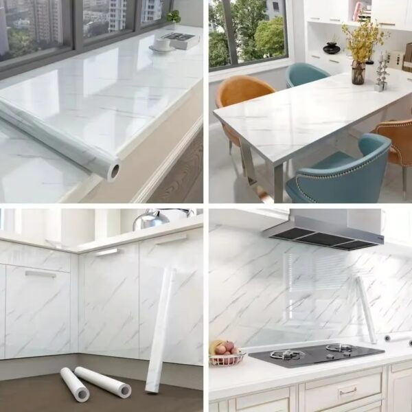 WYC Self-cut marble wallpaper peeling and pasting marble PVC wall sticker sticker wall sticker - Image 2