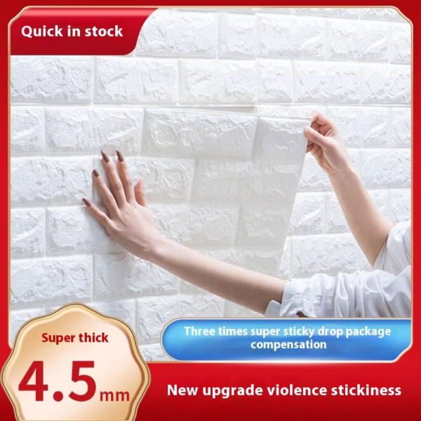 Self Adhesive 3D Foam Stereo Wall Stickers Anti-Collision Waterproof Moisture-Proof Peel Stick Brick Wallpaper--Wayon Panel - Image 6