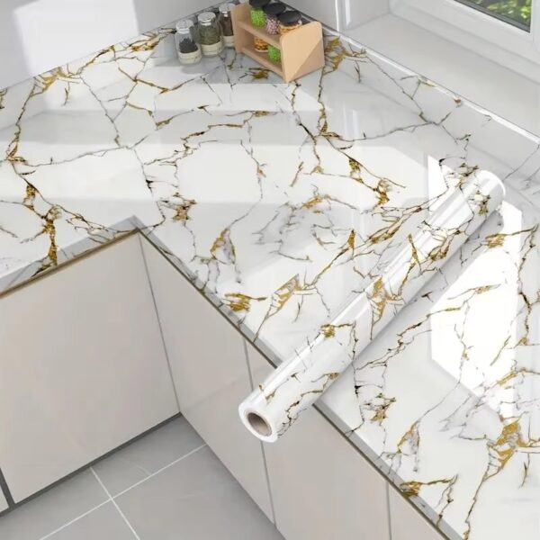 WYC Luxury self-adhesive wallpaper wall decoration marble wall stickers self-adhesive marble wallpaper - Image 3
