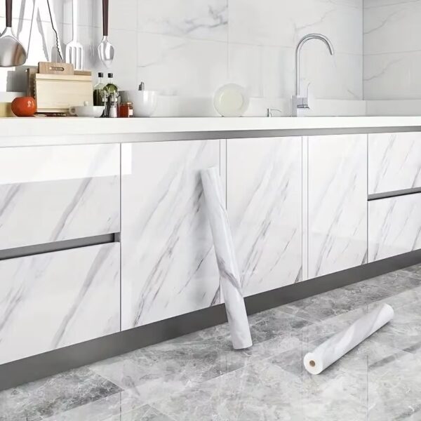 WYC Self-cut marble wallpaper peeling and pasting marble PVC wall sticker sticker wall sticker - Image 3
