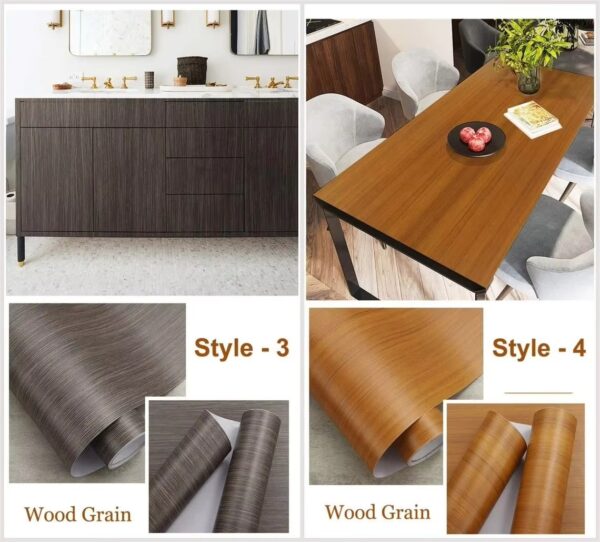 WYC Greenguard Certified PVC Wood Film Self-adhesive Waterproof Furniture Surface protection Wallpaper - Image 3