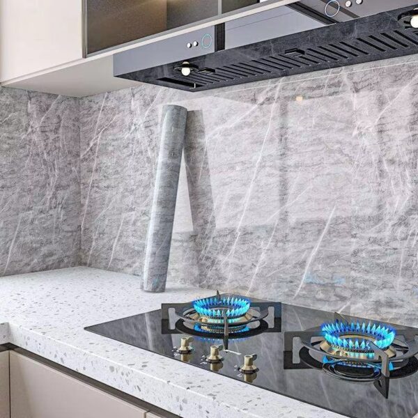 WYC Bathroom kitchen wall with 3D PVC marble stone pattern film wallboard wallpaper - Image 4
