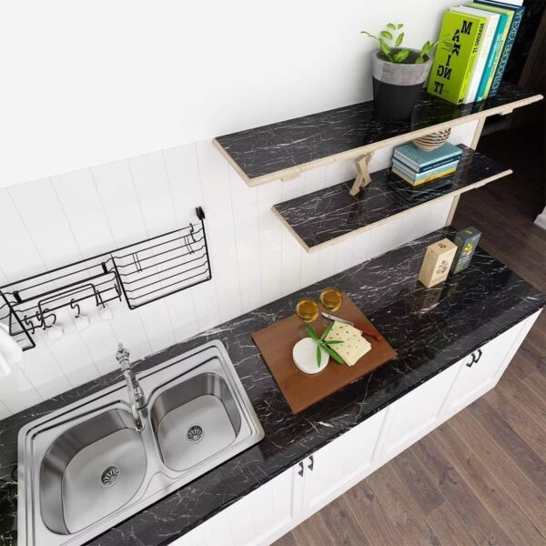 WYC Luxury black modern design Moisture-proof Pvc self-adhesive marble decor best-selling wallpaper roll - Image 4