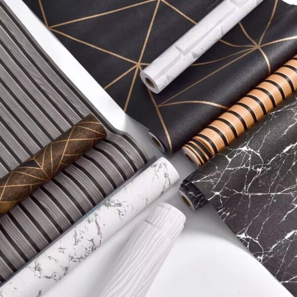 WYC Self-adhesive wood grille design 3D effect wallpaper PVC wallpaper home villa hotel decoration - Image 3