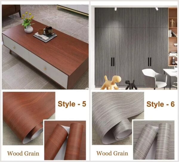 WYC Greenguard Certified PVC Wood Film Self-adhesive Waterproof Furniture Surface protection Wallpaper - Image 4