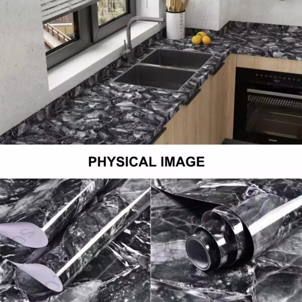 WYC Self-Adhesive Waterproof Wallpaper Roll, Heat-Resistant Kitchen Wall Panel Covering Easy Peel & Stick Vinyl Film - Image 5