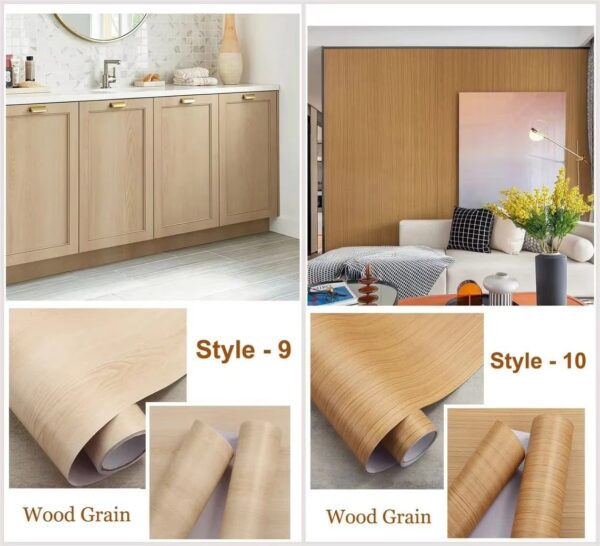 WYC Greenguard Certified PVC Wood Film Self-adhesive Waterproof Furniture Surface protection Wallpaper - Image 5